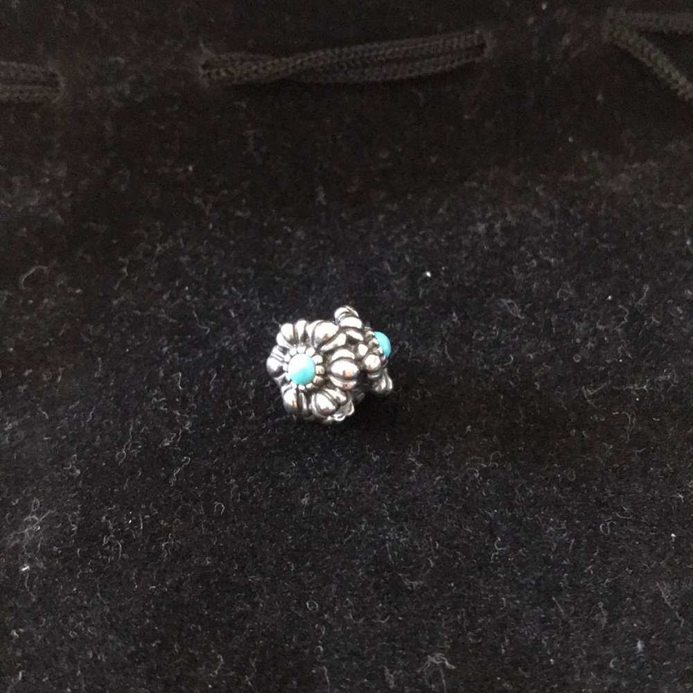 Pandora turquoise Flowers Charm